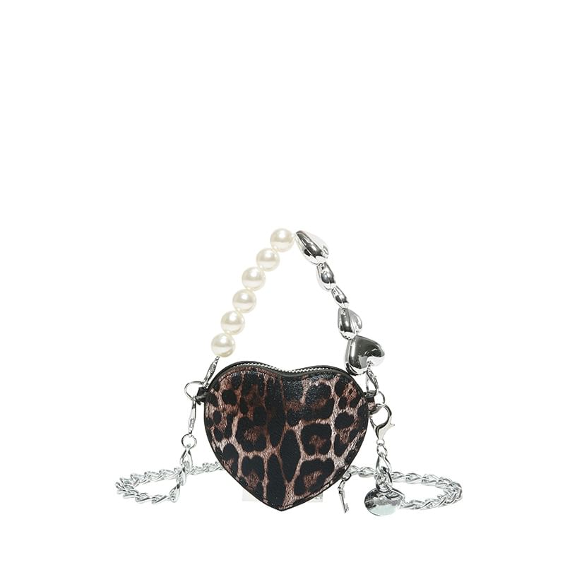 Heart Bag Leopard Print Crossbody