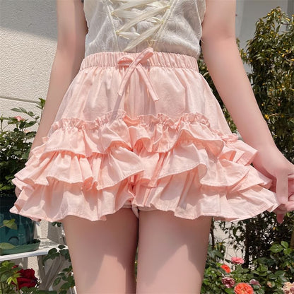 High Waist Plain Ruffle Undershorts