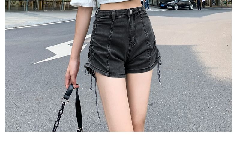 Waist Pants high Hot Denim Drawstring