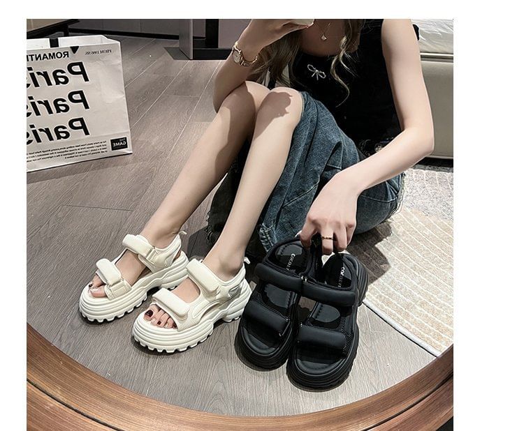 Panel Sandals Platform Mesh