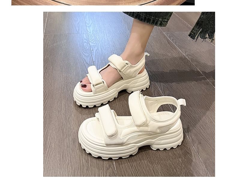 Panel Sandals Platform Mesh