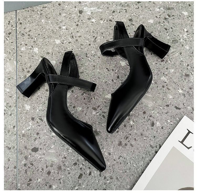 High Heel Slingback Plain Sandals