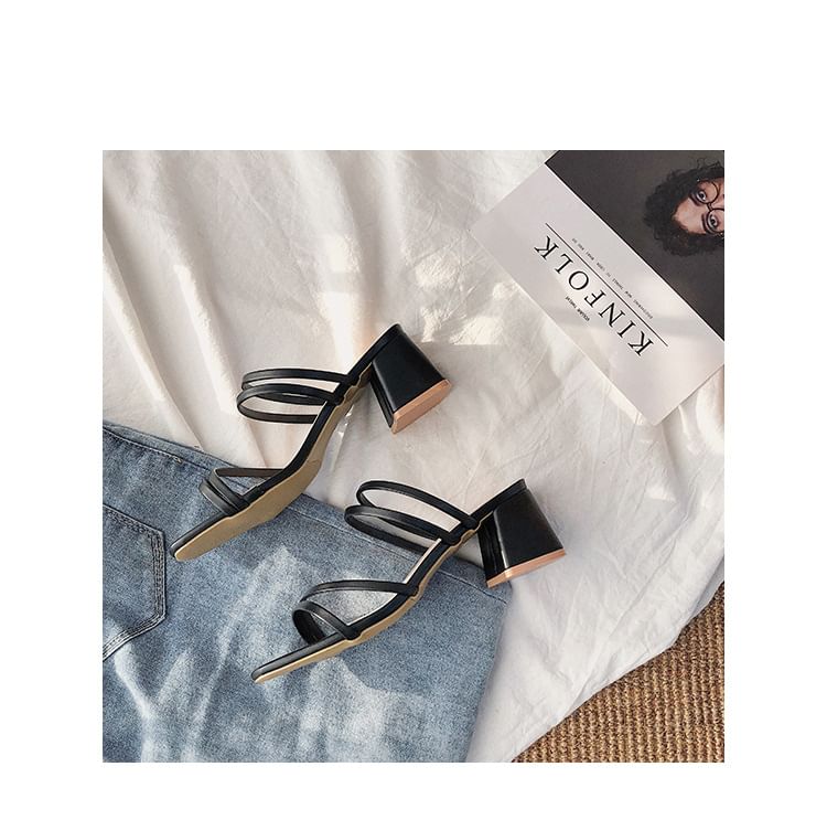 Sandals Heel Block Plain