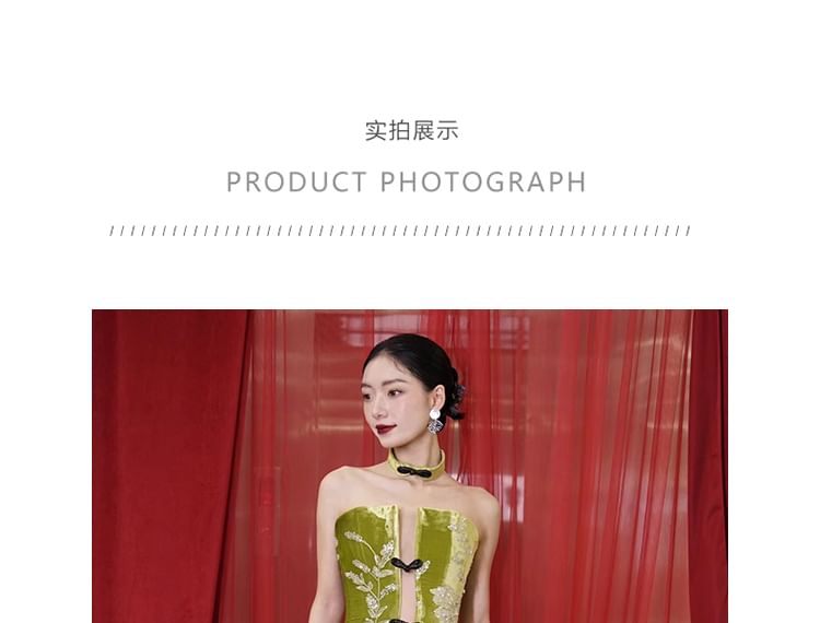 Sheath Floral Gown Evening Strapless