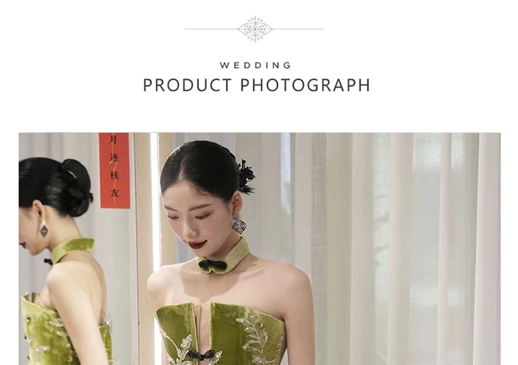 Sheath Floral Gown Evening Strapless