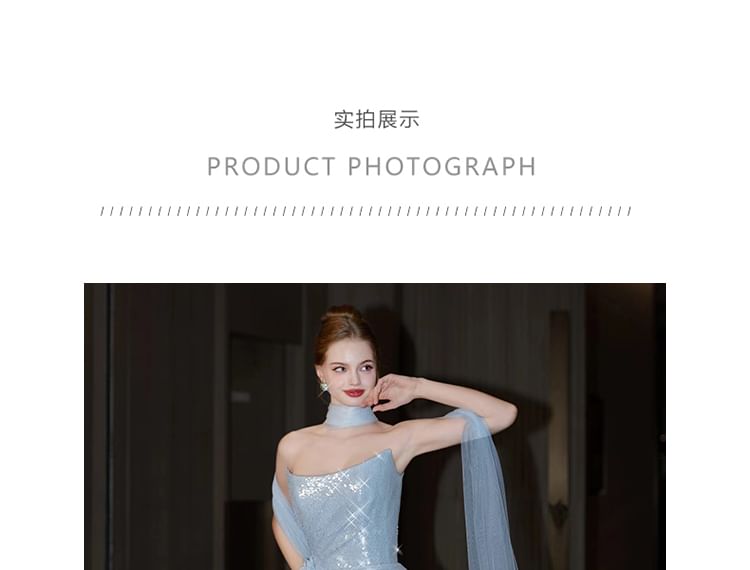 Strapless Gown Evening Plaid Mermaid