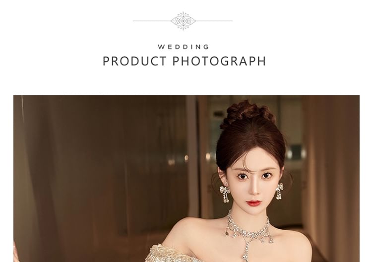 Sequin Evening Off-Shoulder Mermaid Gown