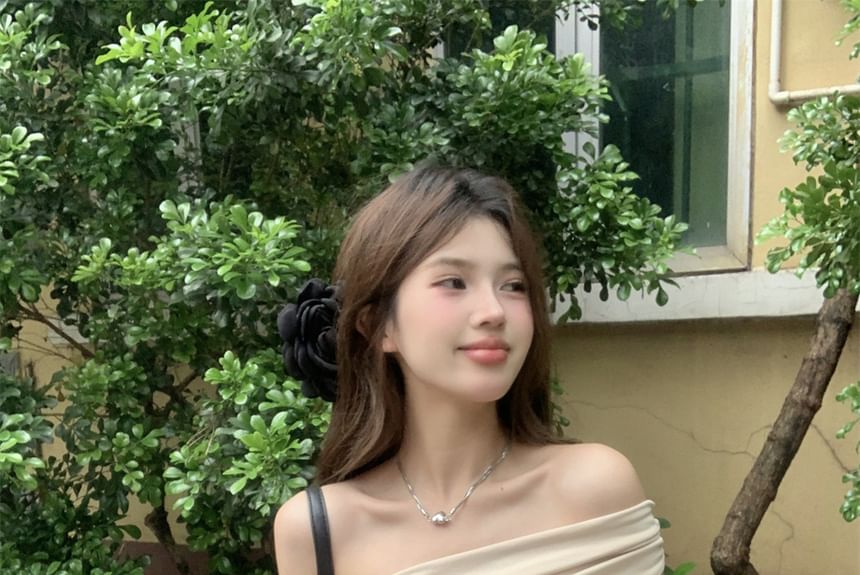 Tank / Waist One-Shoulder Top Skirt Plain Crop Mini Pencil High Asymmetrical