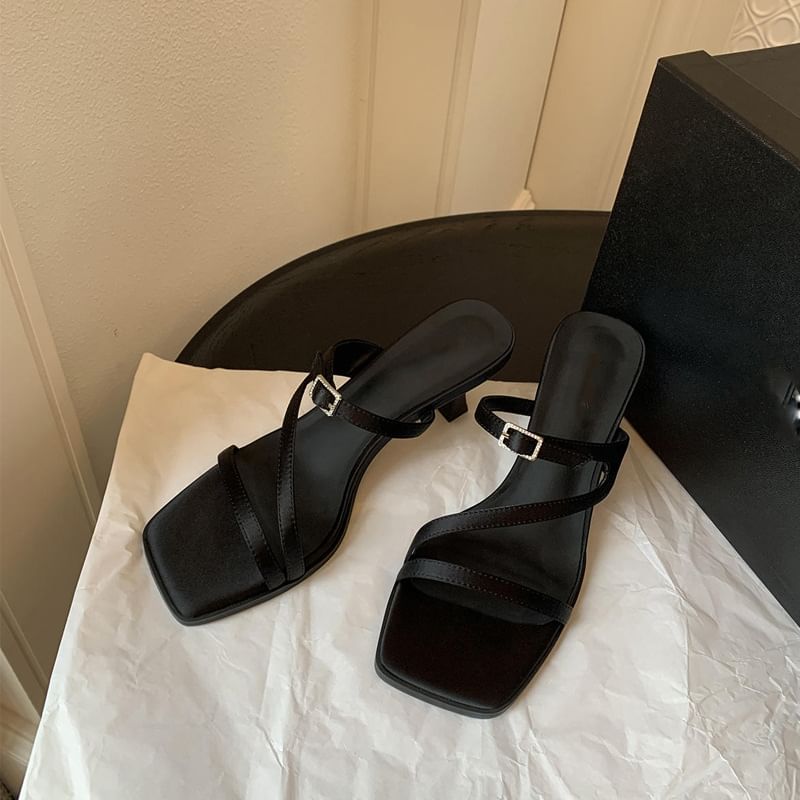 Sandals Kitten Square Heel Toe