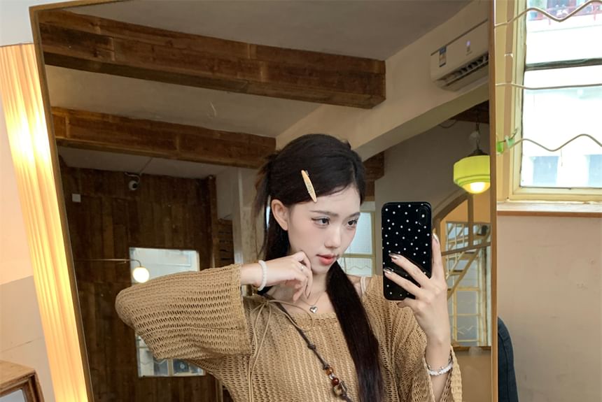 Chain Mid Tassel Waist Distressed Cropped Rise Cami Sweater Plain Asymmetrical Skirt Beaded Detail A-Line Mini / Top