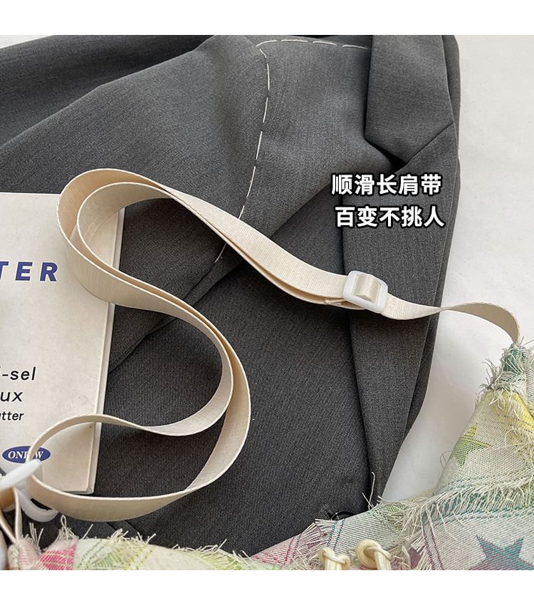 Crossbody Bag Fabric Patterned Distressed