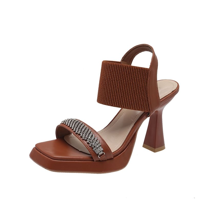 Sandals Heel Rhinestone Wedge