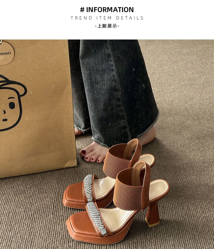 Sandals Heel Rhinestone Wedge