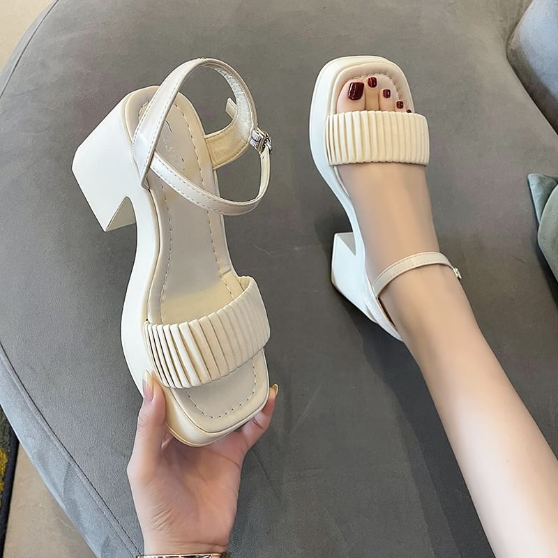 Toe Sandals Square Heel Block