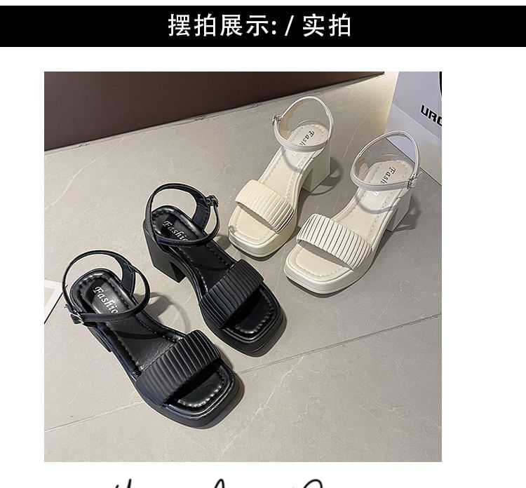 Toe Sandals Square Heel Block