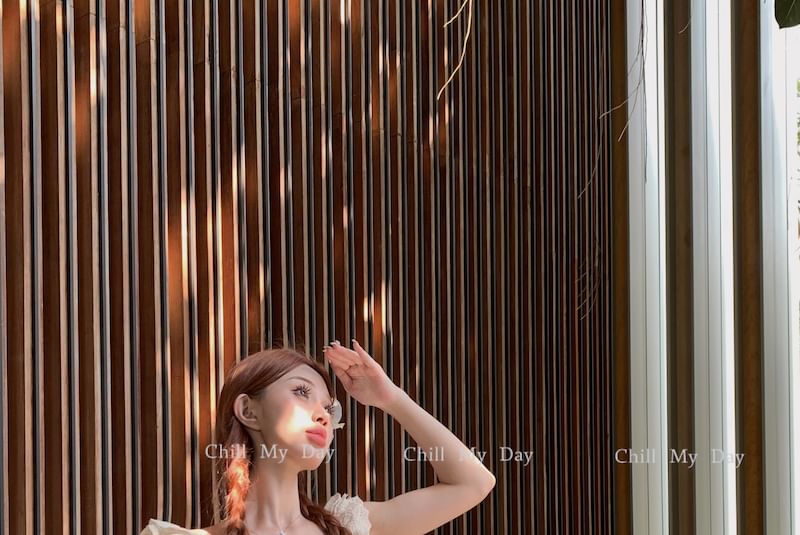 Dress Spaghetti Neck Floral Strap Sheath Mini Scoop