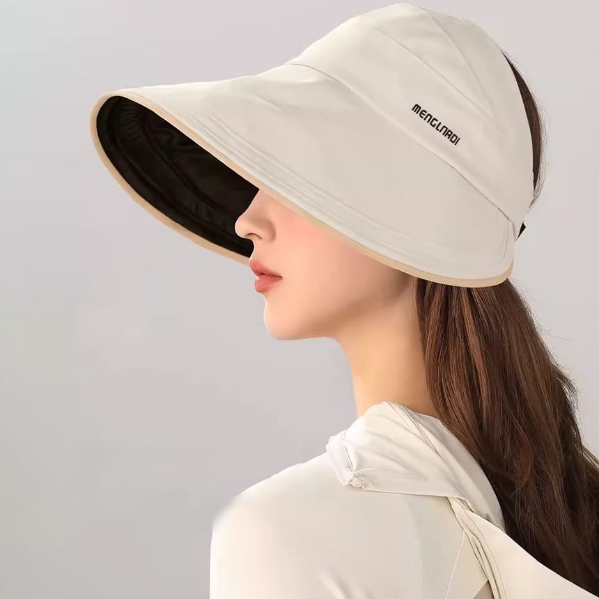 Sun Embroidered Hat Top Lettering Open