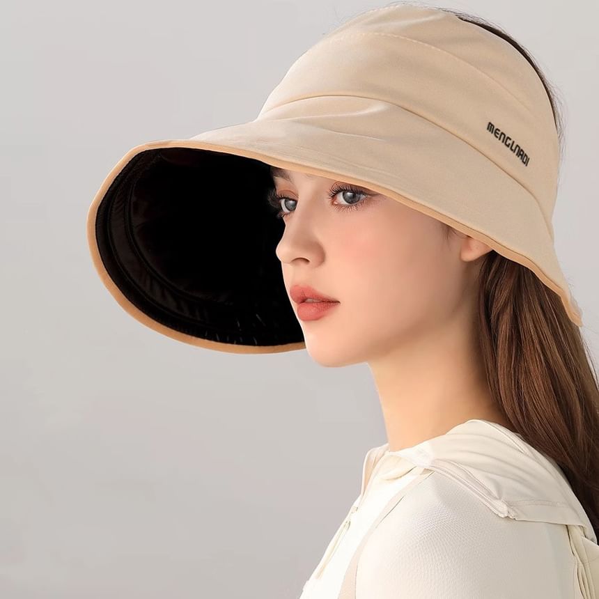 Sun Embroidered Hat Top Lettering Open