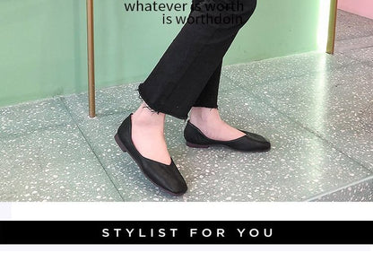 Square-Toe Plain Flats