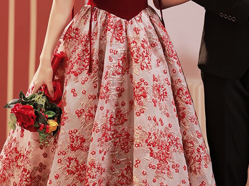 Square Short-Sleeve Neck Gown Evening Lace A-Line