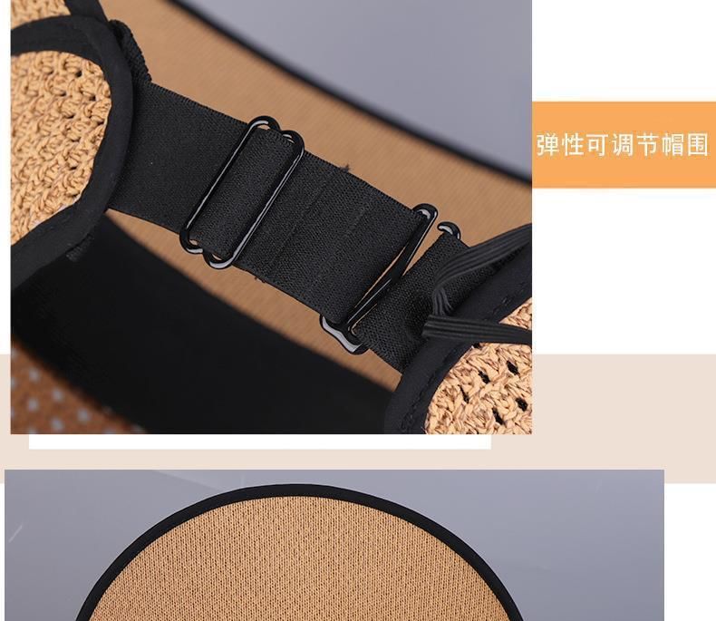 Top Open Trim Lettering Contrast Sun Hat