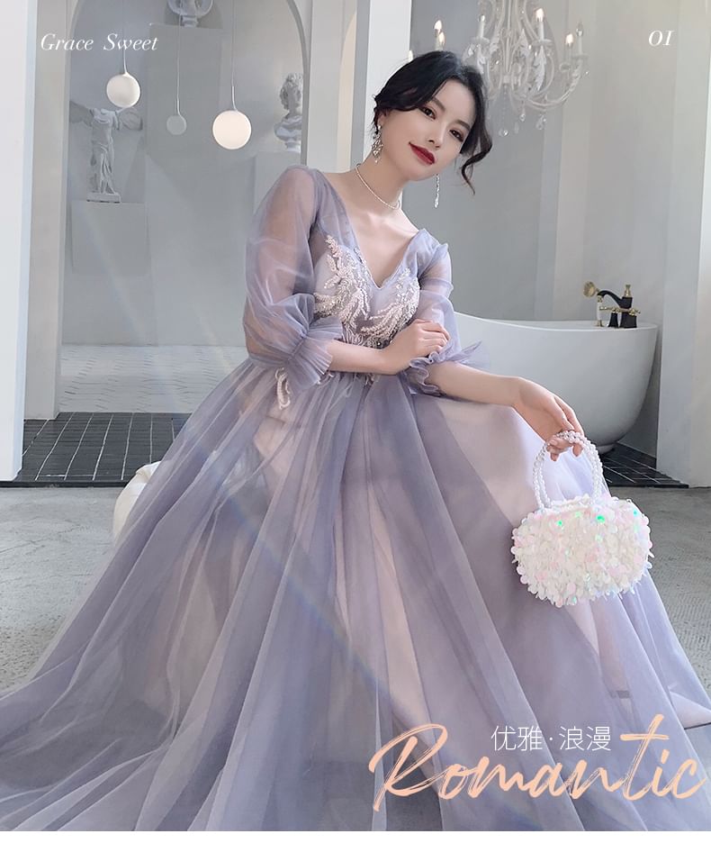 Embroidered (Various A-Line Designs) Dress Mesh Bridesmaid