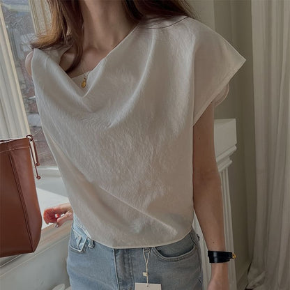 Sleeveless Asymmetrical Plain Top