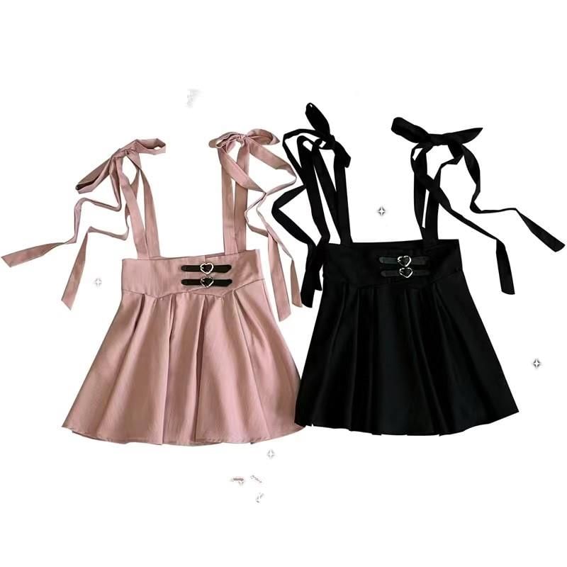 Suspender Mini A-Line Skirt