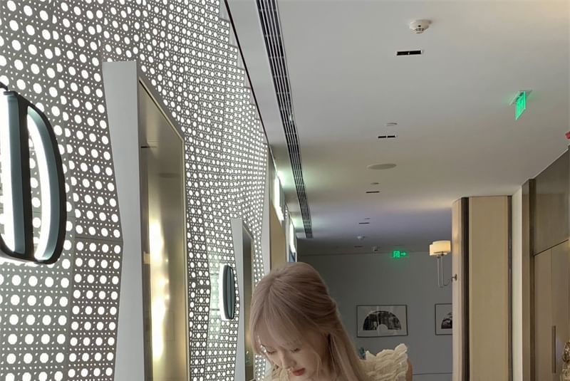 Plain Sleeveless Mini Dress A-Line Ruffle