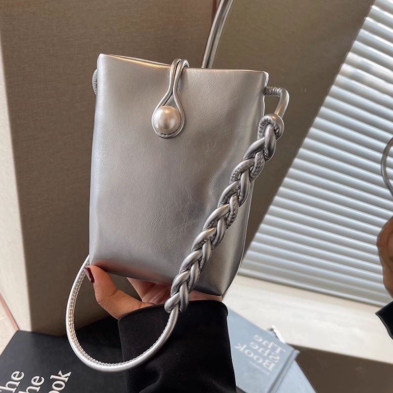 Faux Plain Crossbody Leather Bag