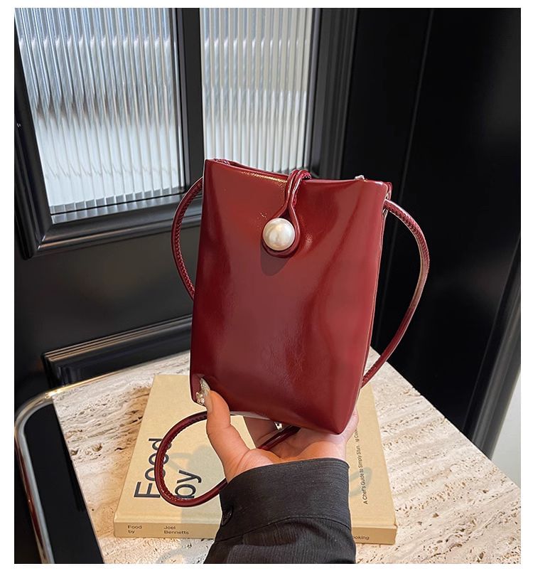 Leather Crossbody Faux Plain Bag