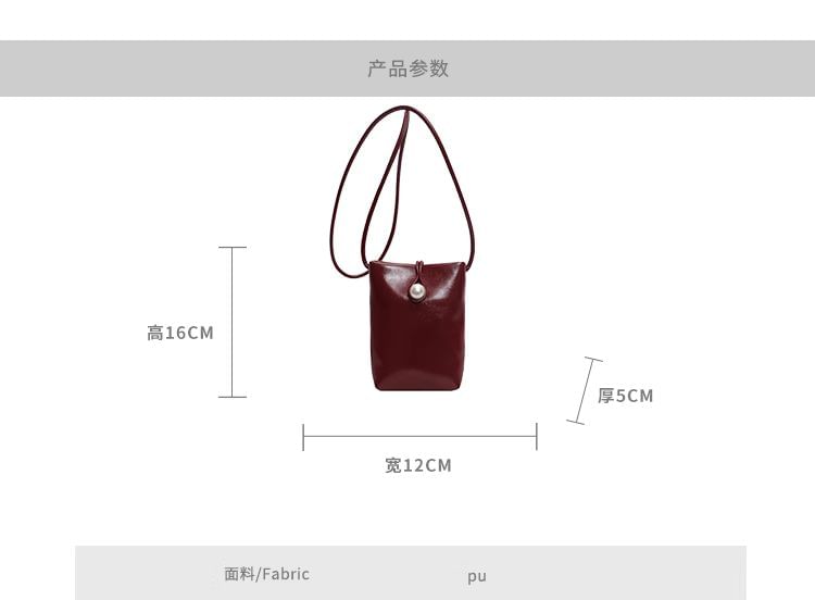 Faux Plain Crossbody Leather Bag