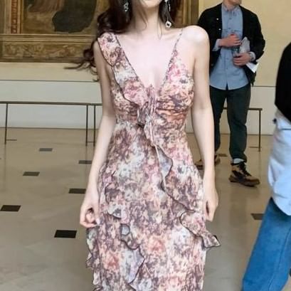 Ruffle Sundress Floral Maxi Sleeveless