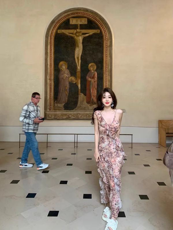 Ruffle Sundress Floral Maxi Sleeveless