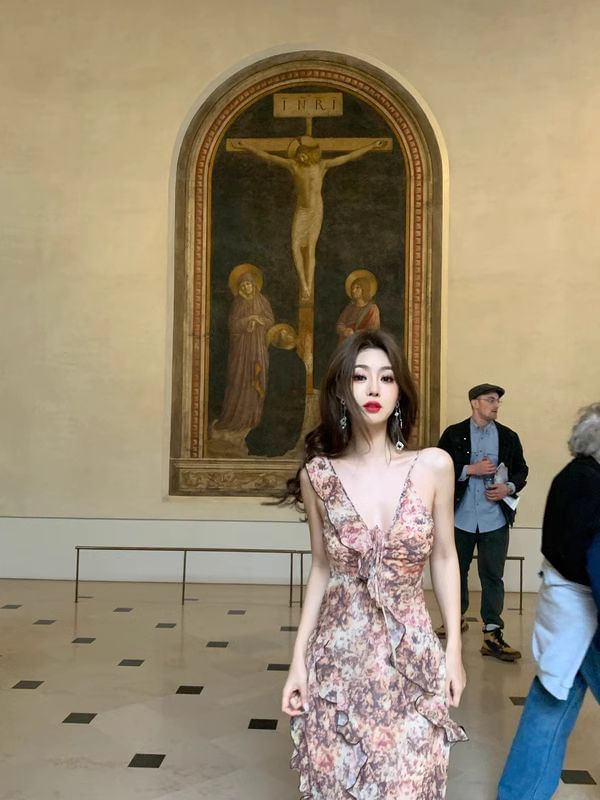 Ruffle Sundress Floral Maxi Sleeveless