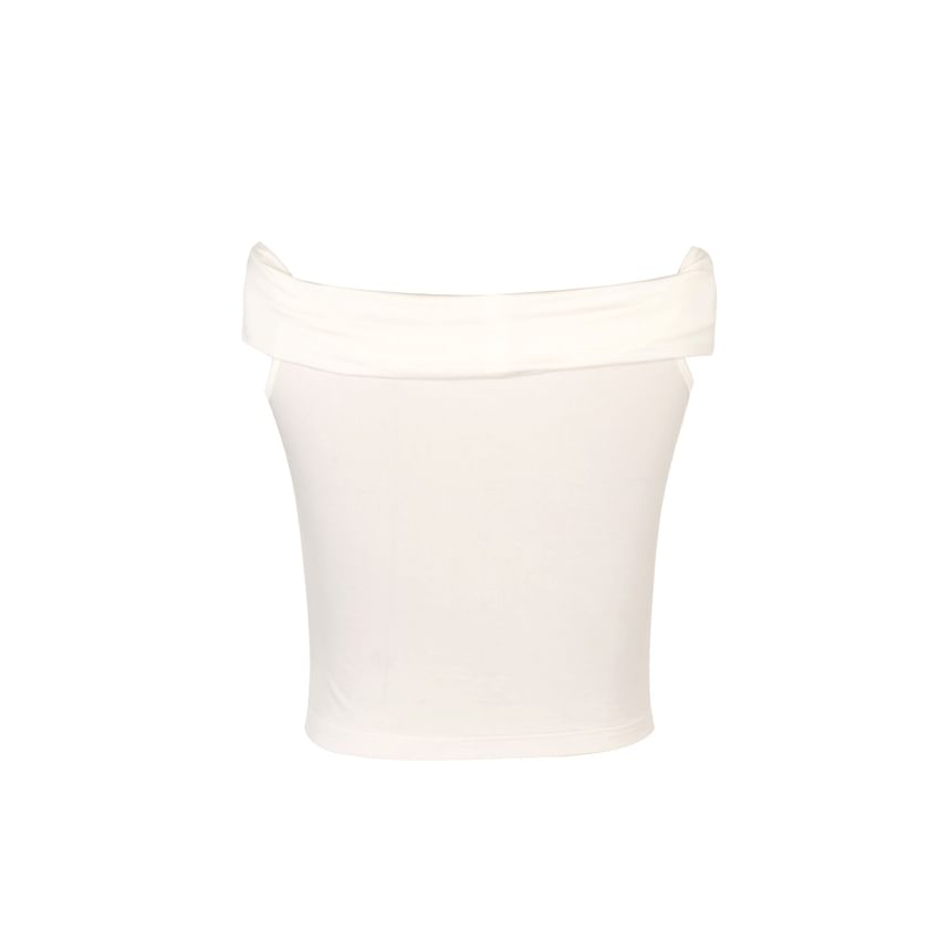 Crop Top Short-Sleeve Accent Floral Ruched Plain Fit Off-Shoulder Slim