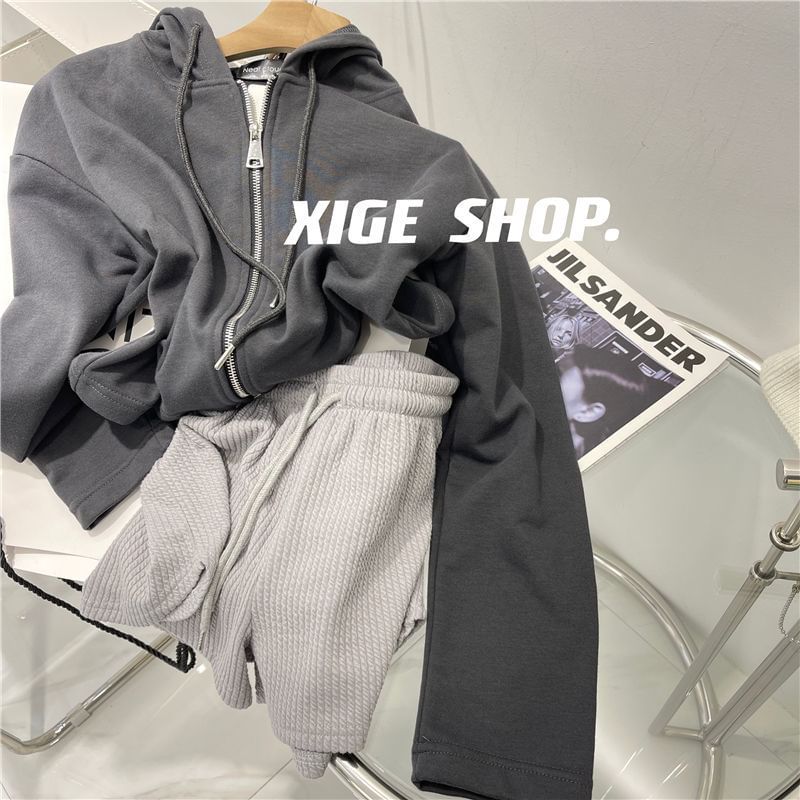 Shorts Plain Waist Drawstring