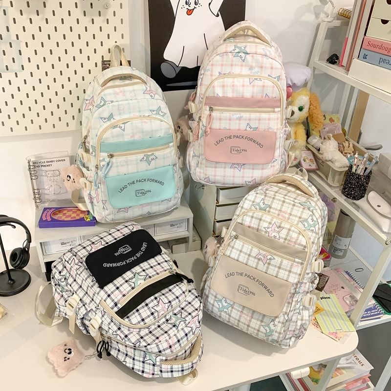 Cartoon Backpack Multi-Pocket Set Bag / Print Charm