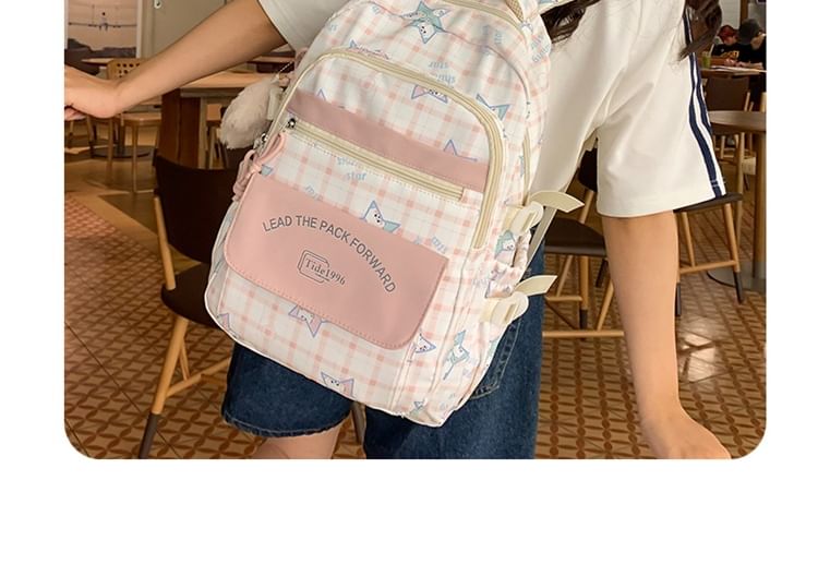 Cartoon Backpack Multi-Pocket Set Bag / Print Charm
