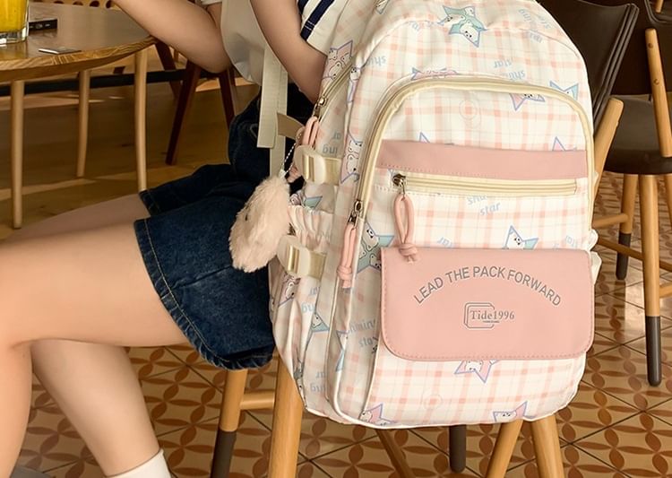 Cartoon Backpack Multi-Pocket Set Bag / Print Charm