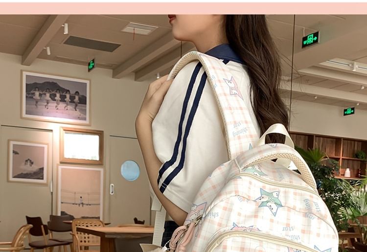 Cartoon Backpack Multi-Pocket Set Bag / Print Charm