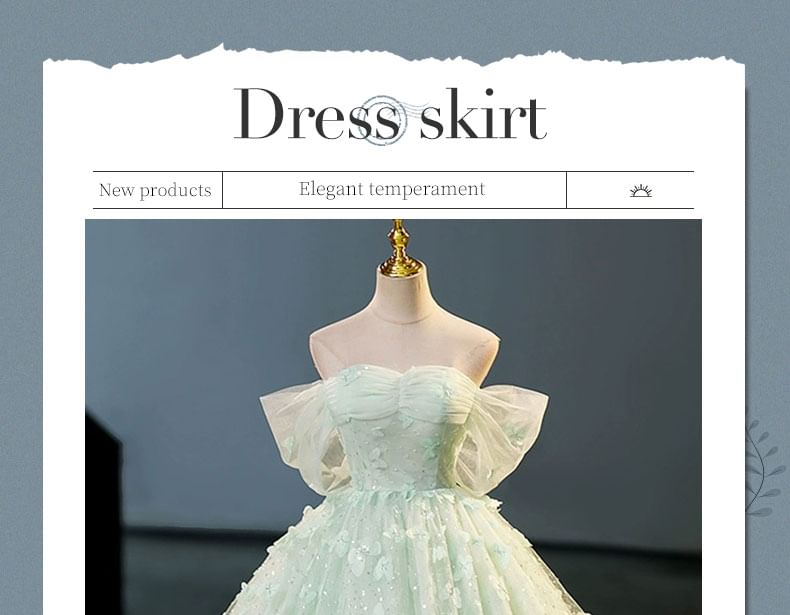 Off A-Line Butterfly Dress Evening Shoulder