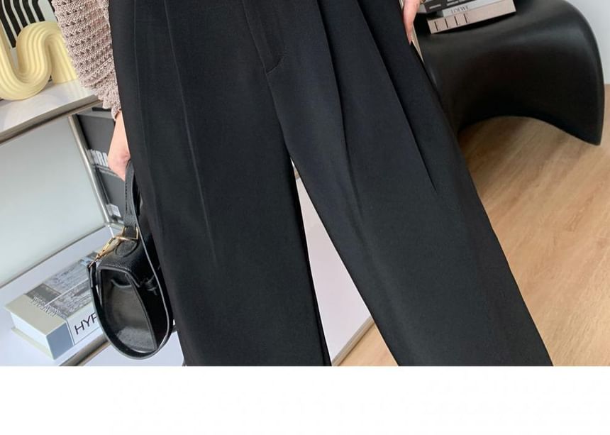 Pleated Wide High Suit Waist Leg Striped Pants