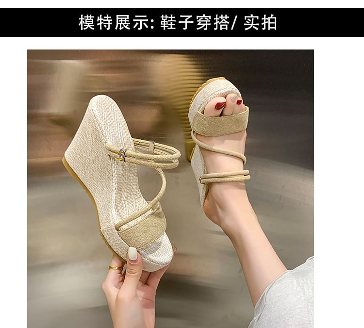 Sandals Platform Slide Wedge Strappy