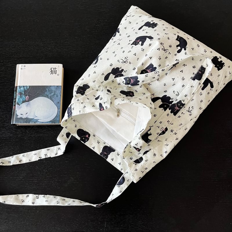 Cat Shopper Bag Print