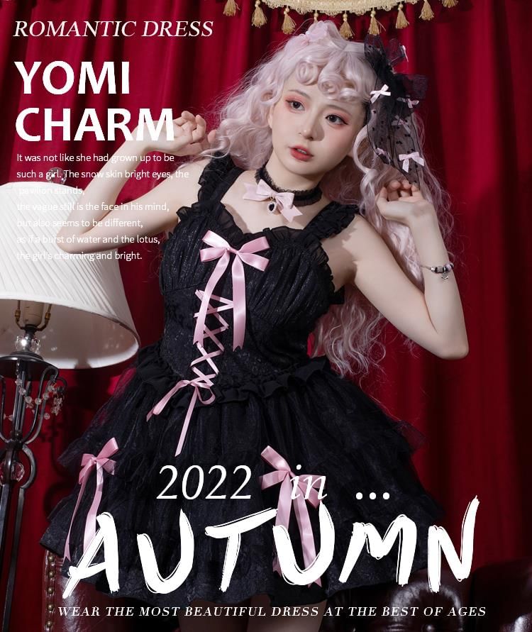 Sleeveless Jacquard Bow Accent Frill Trim Ruched Lace-Up Mini A-Line Dress