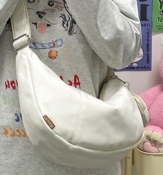 Coin Zipper Plain Purse Pouch With Crossbody