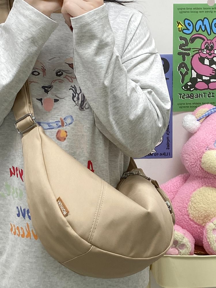 Coin Zipper Plain Purse Pouch With Crossbody