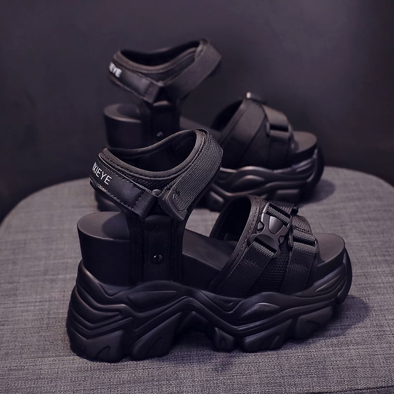 Platform Sandals Wedge Buckled