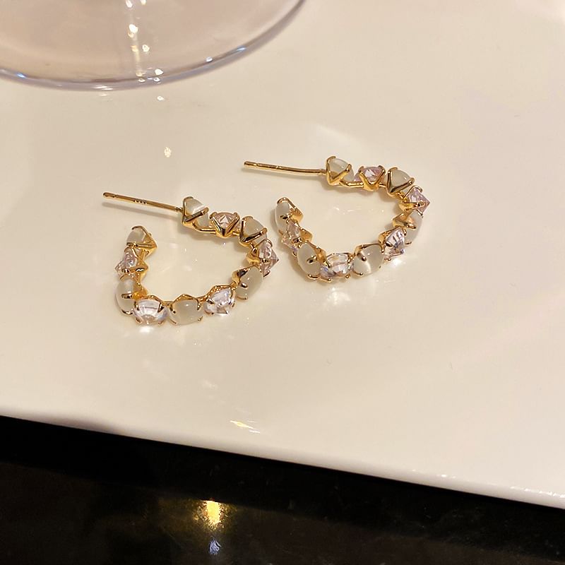 (Various Geometric Alloy / Shell Designs) Earring Pearl Faux